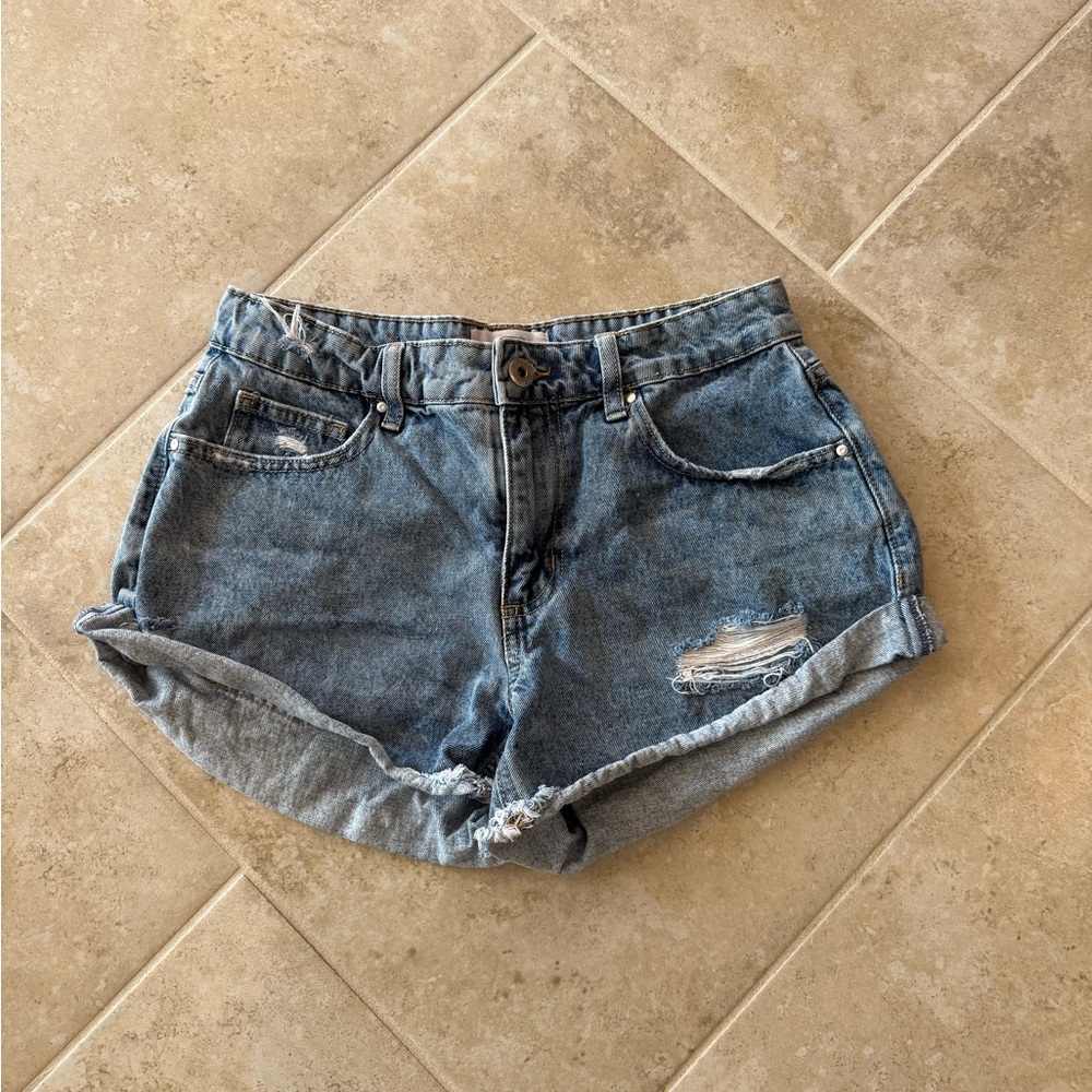 Cotton On Distressed Blue Jean Shorts